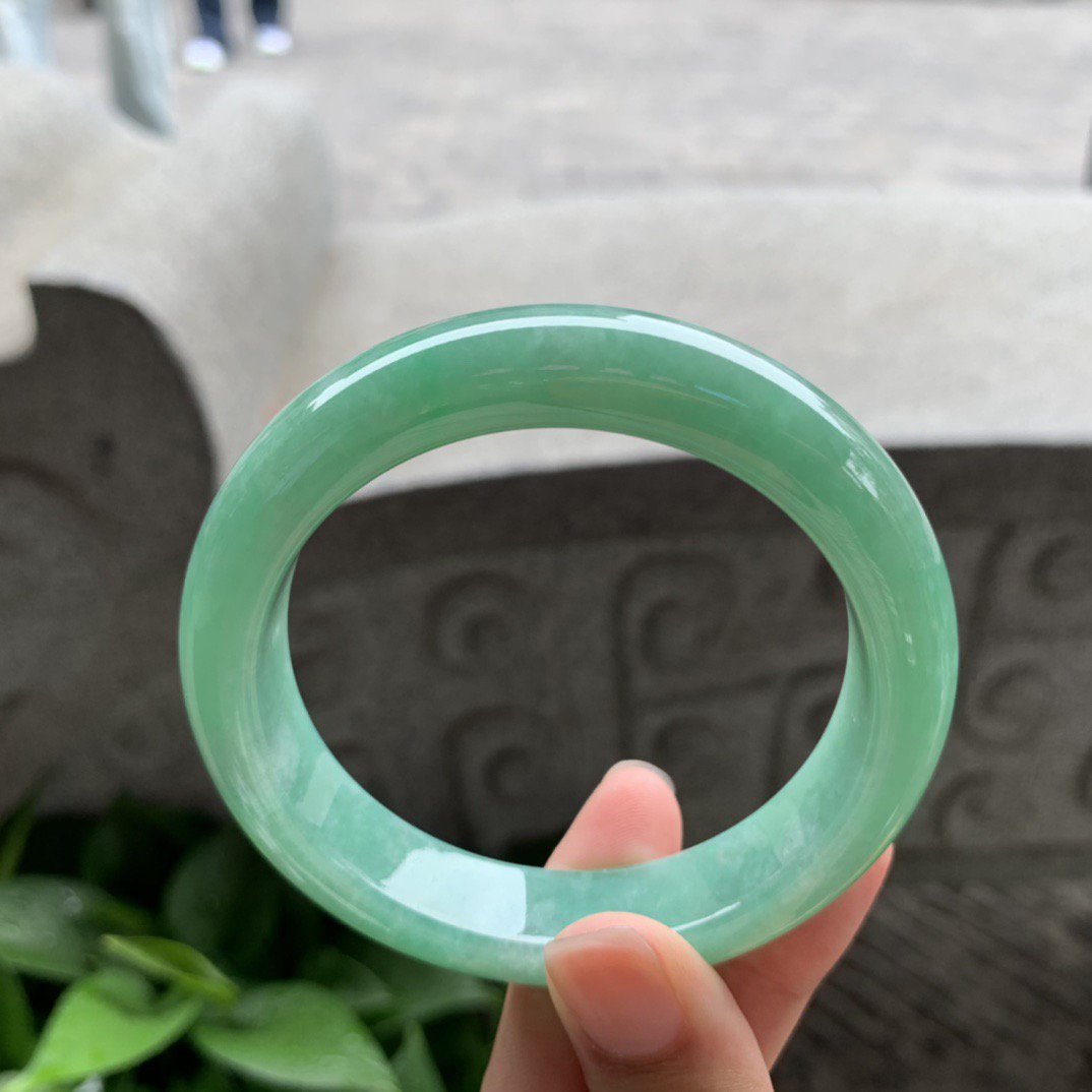 圈口 56.2-13.2-8.9【满绿正圈手镯】正圈56 57可戴