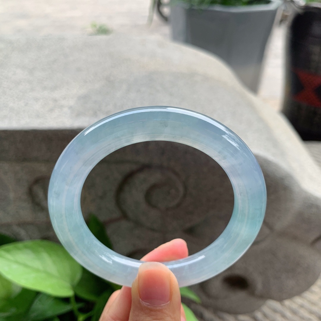 圈口56.8-10.3 【冰种紫圆条手镯】圆条56 57可戴