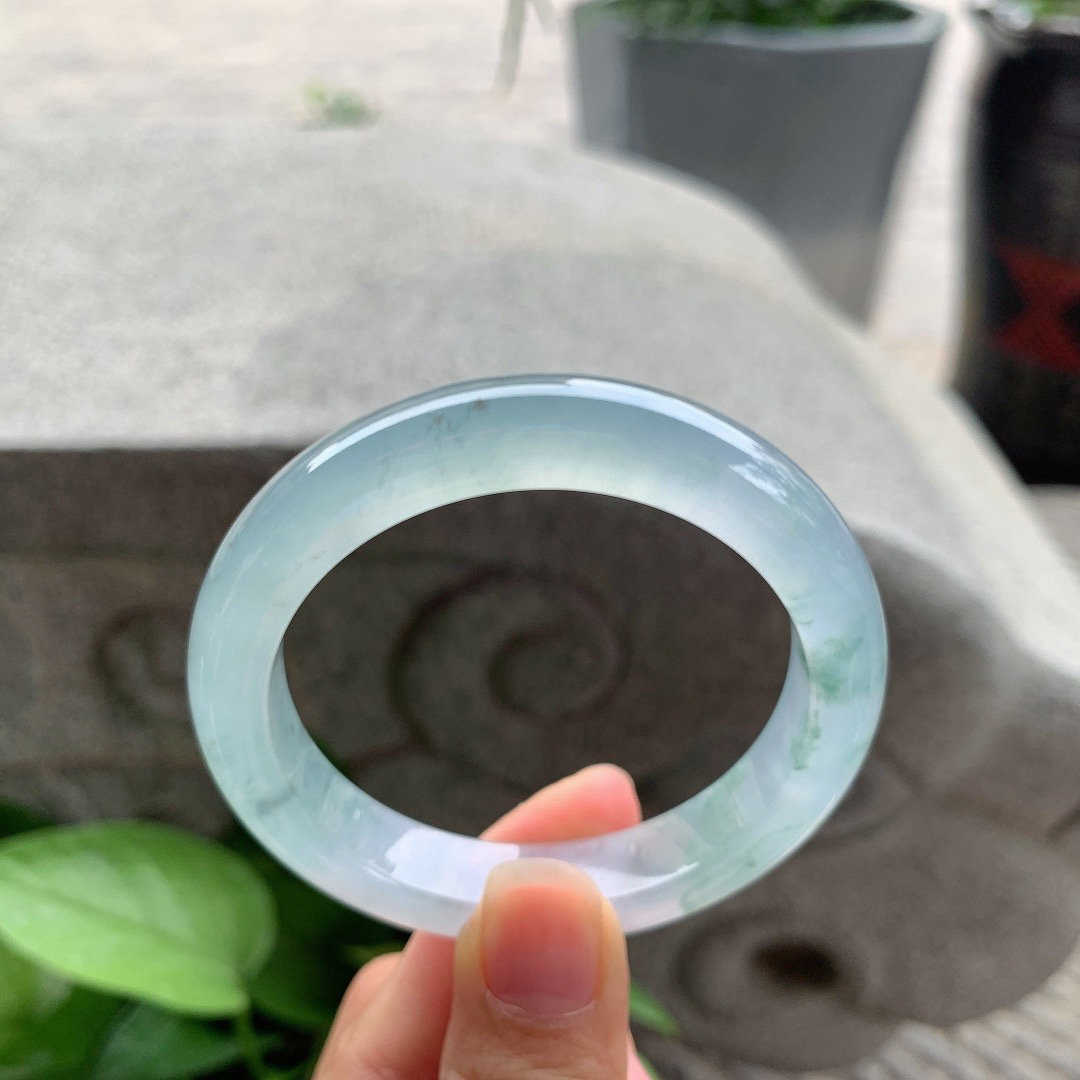 小圈口52-11.1-8.3 【高冰飘花正圈手镯】正圈52 53可戴