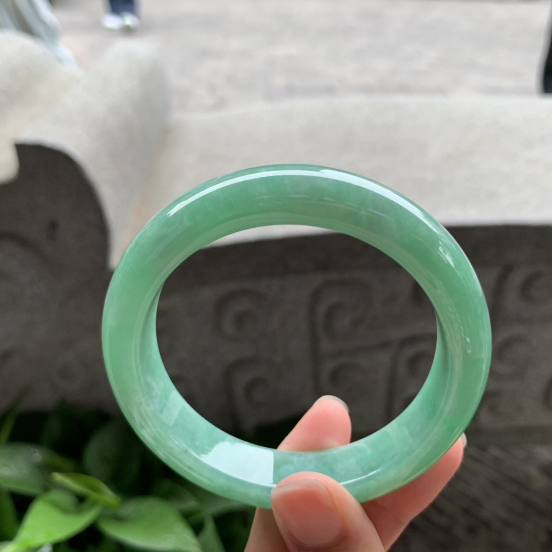 圈口 56.2-13.2-8.9【满绿正圈手镯】正圈56 57可戴