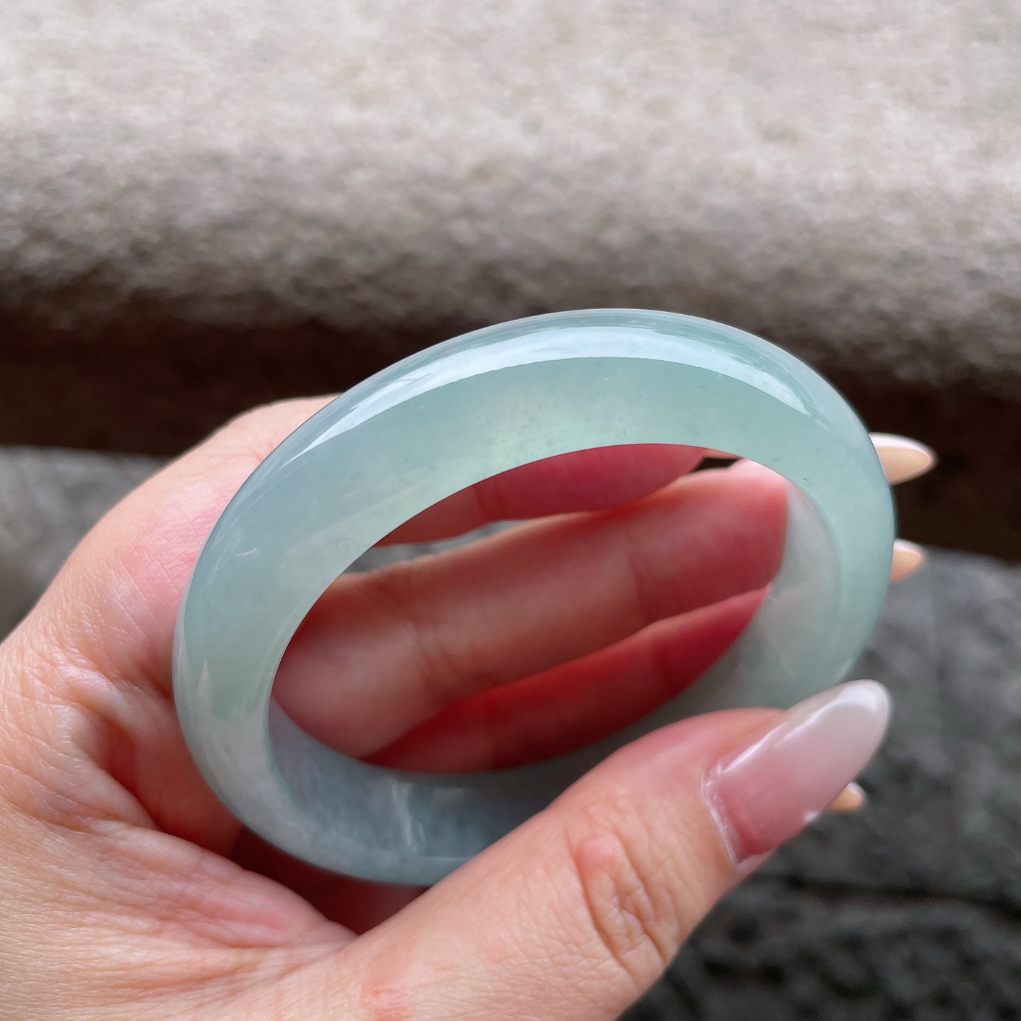 正圈54 55，圈口54-12.6-7.8，编码0423X3，冰种晴水，晶莹剔透，水润，种老，无裂