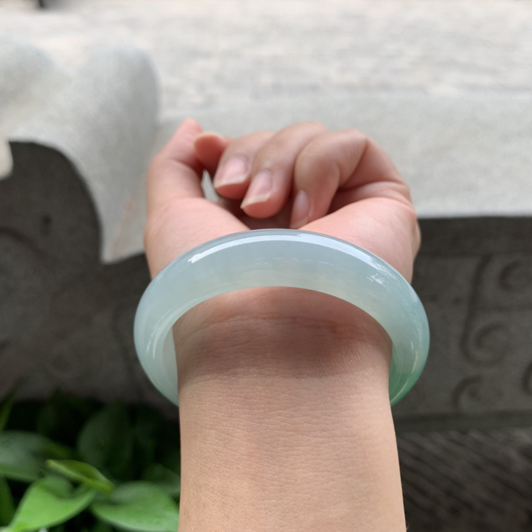 小圈口51.8-13.4-7.9 【冰果绿正圈手镯】正圈51 52可戴