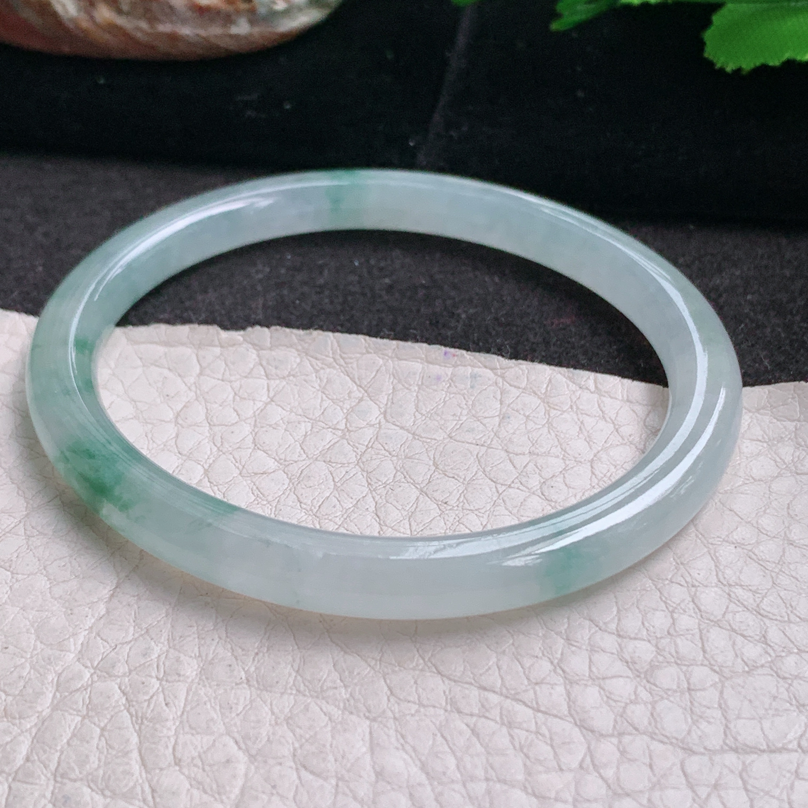 fx小圈口53.5*49*6.2贵妃美人镯 天然缅甸翡翠a货手镯冰飘花蛋形玉镯子