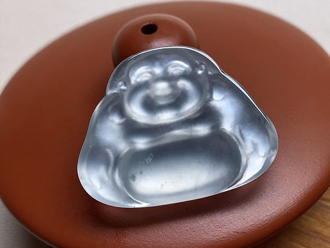 ️ 玻璃种黑冰佛公 品质极佳，冰透感十足，行家货！完美尺寸25.5*20.2*4.2..