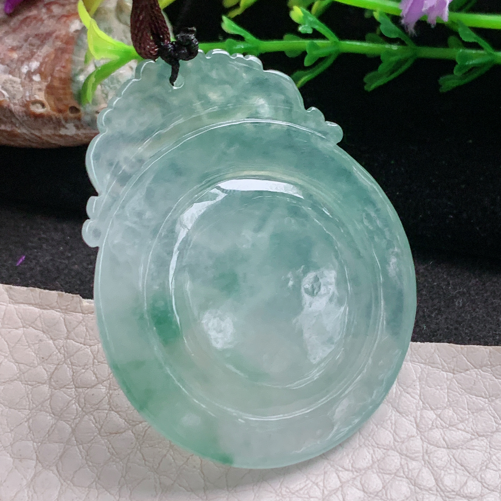 Bg实拍49.5*40*5.3缅甸翡翠冰种生肖老鼠吊坠招财老鼠守护神