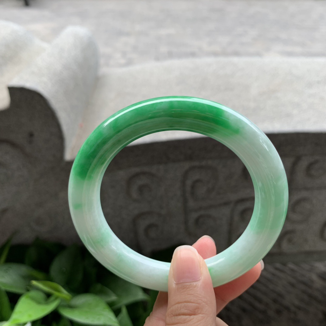 大圈口 58.8-11.2【辣绿圆条手镯】圆条58 59可戴