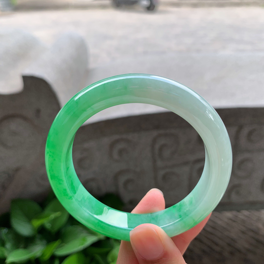 圈口 55.6-12.2-9.3【正阳绿正圈手镯】正圈55 56可戴