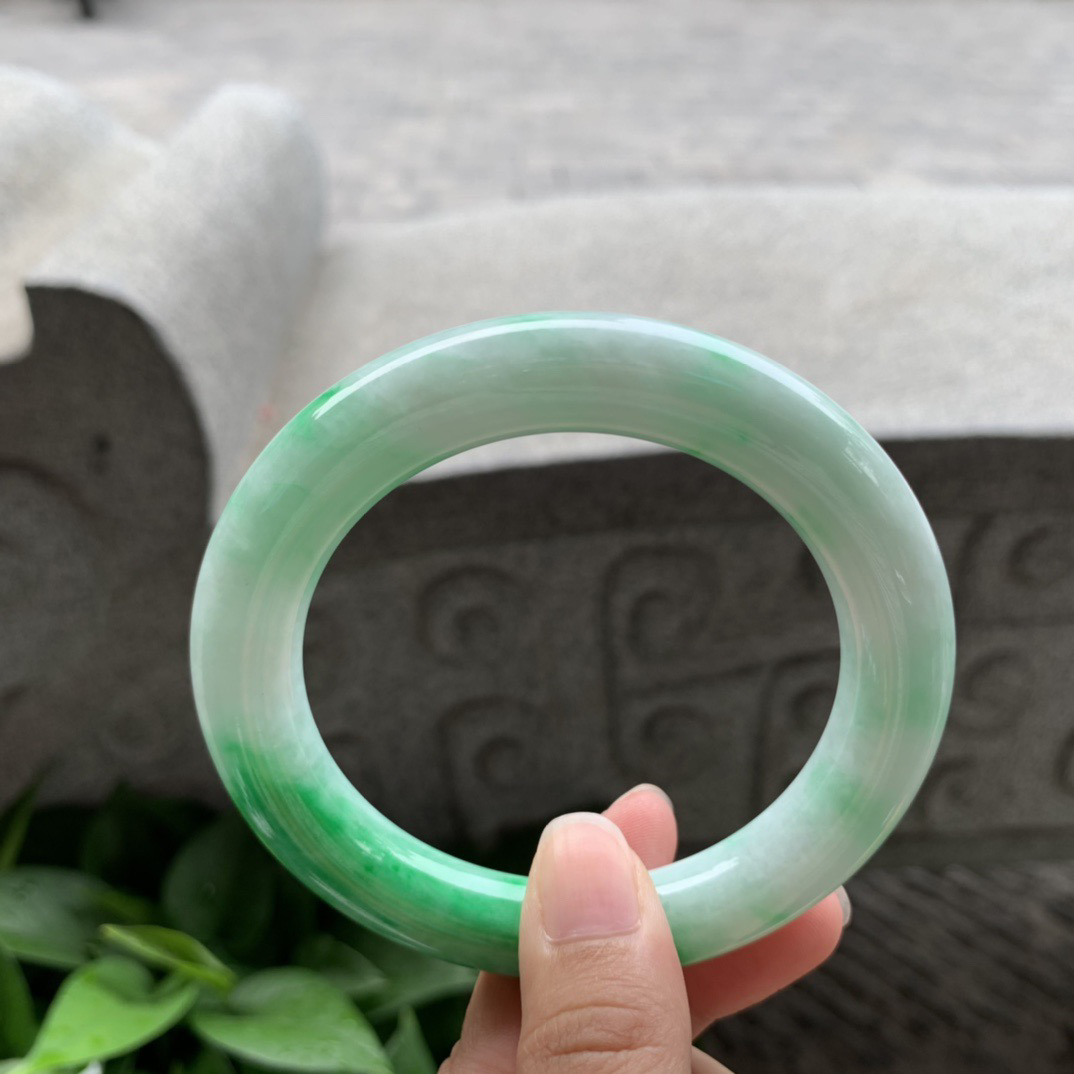 大圈口 58.8-11.2【辣绿圆条手镯】圆条58 59可戴