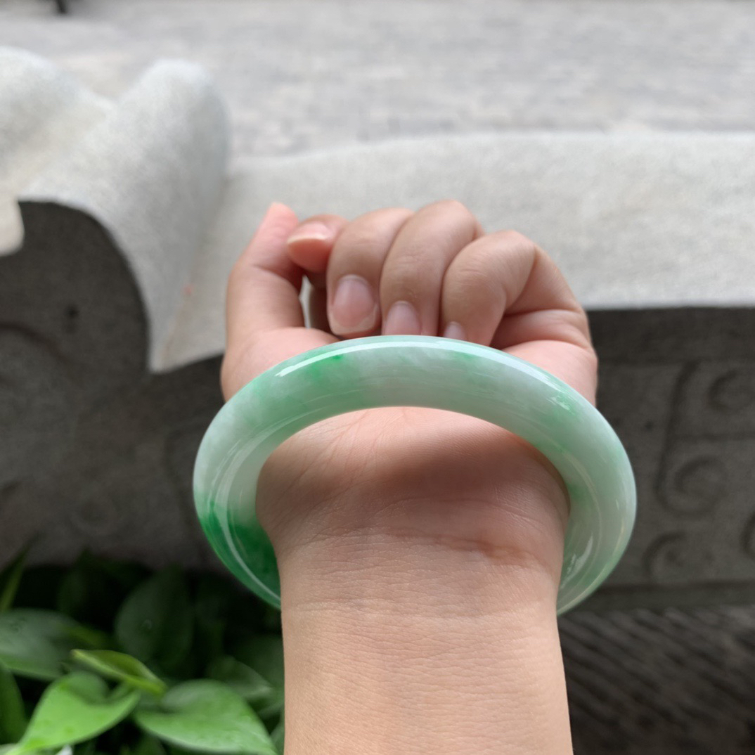大圈口 58.8-11.2【辣绿圆条手镯】圆条58 59可戴