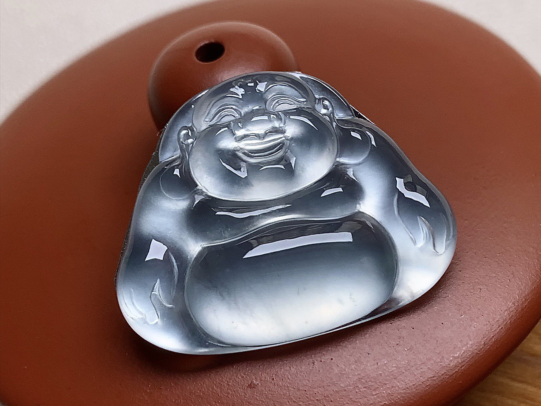 ️ 玻璃种黑冰佛公 品质极佳，冰透感十足，行家货！完美尺寸25.5*20.2*4.2..