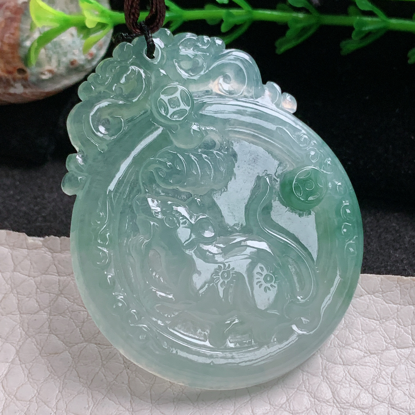 Bg实拍49.5*40*5.3缅甸翡翠冰种生肖老鼠吊坠招财老鼠守护神