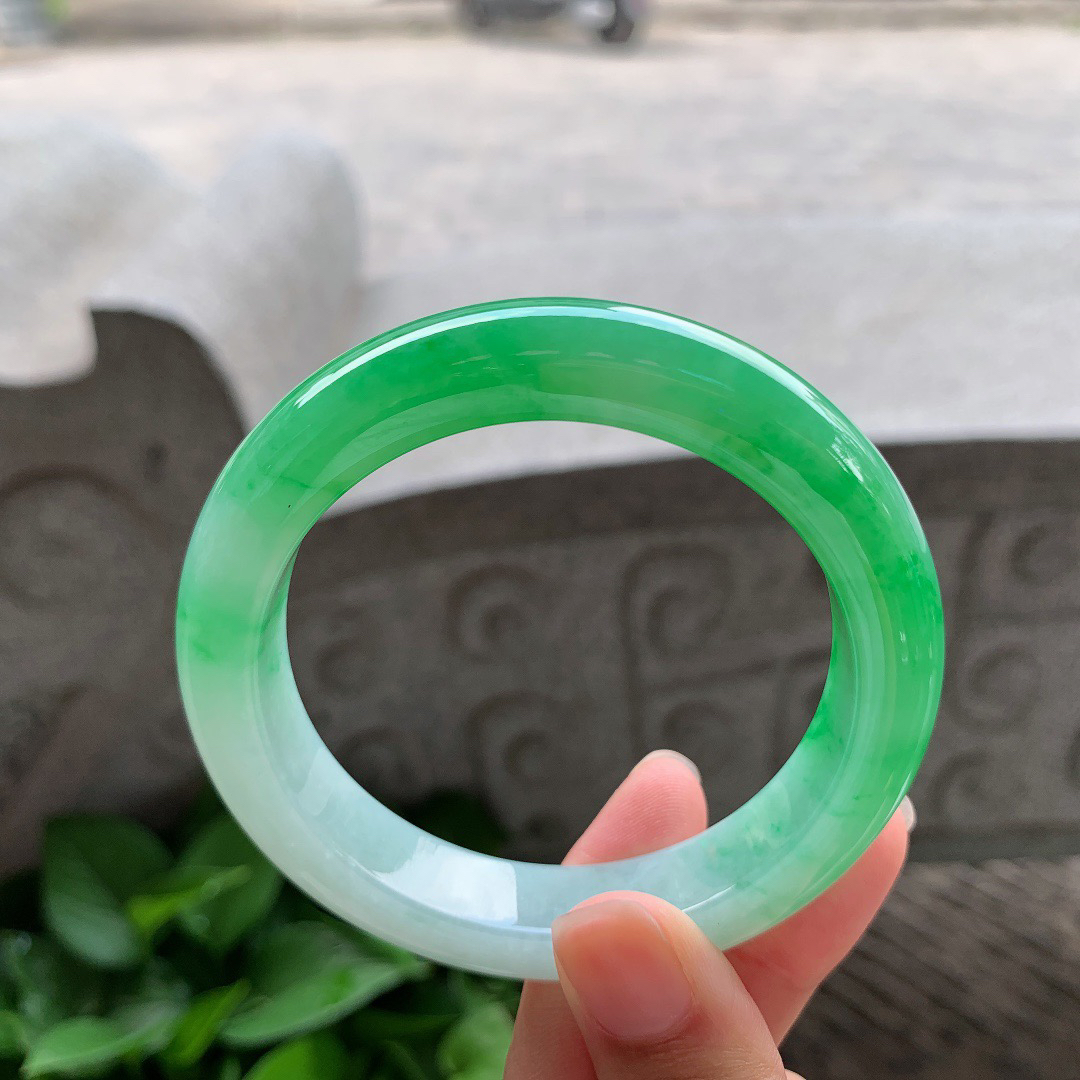 圈口 55.6-12.2-9.3【正阳绿正圈手镯】正圈55 56可戴