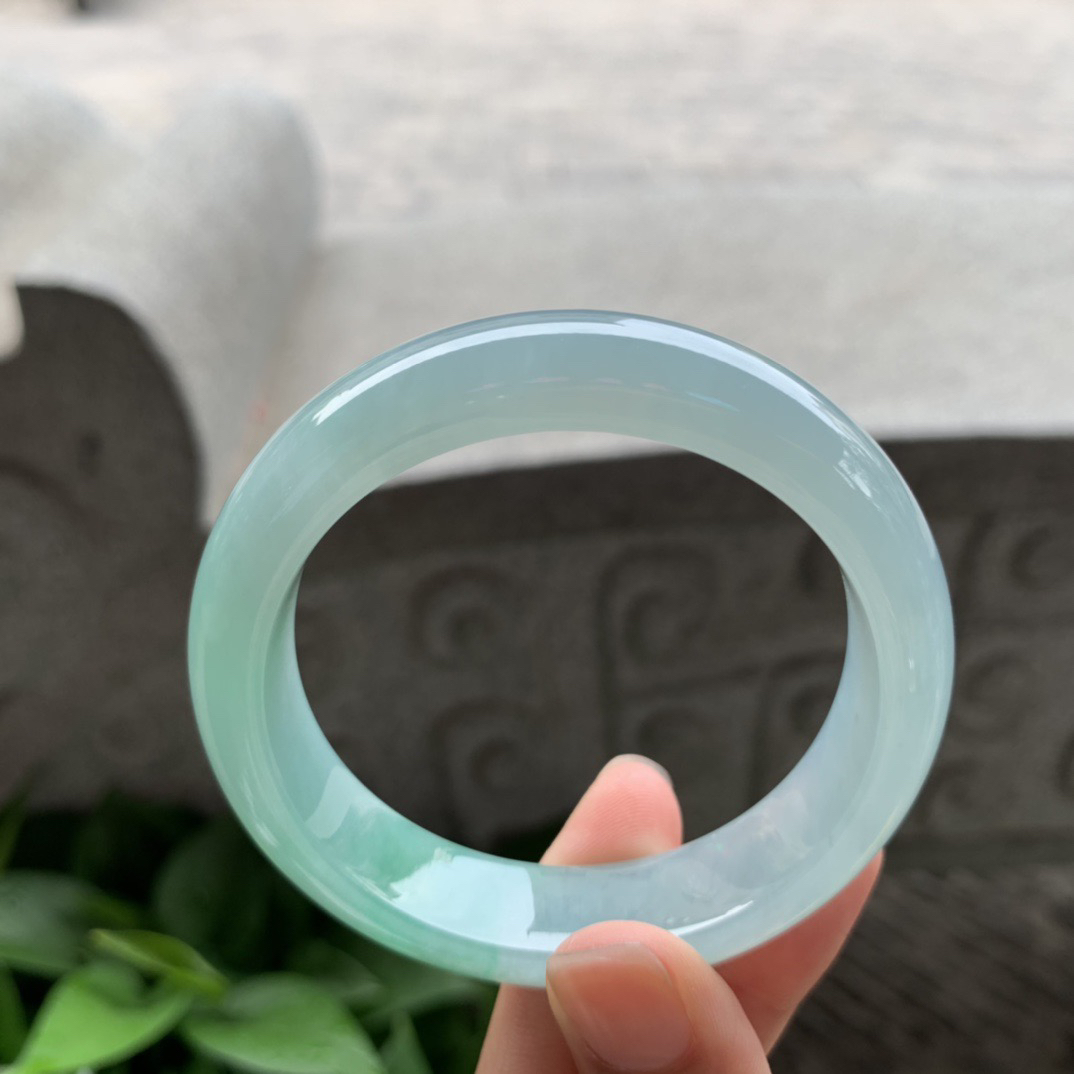 小圈口51.8-13.4-7.9 【冰果绿正圈手镯】正圈51 52可戴