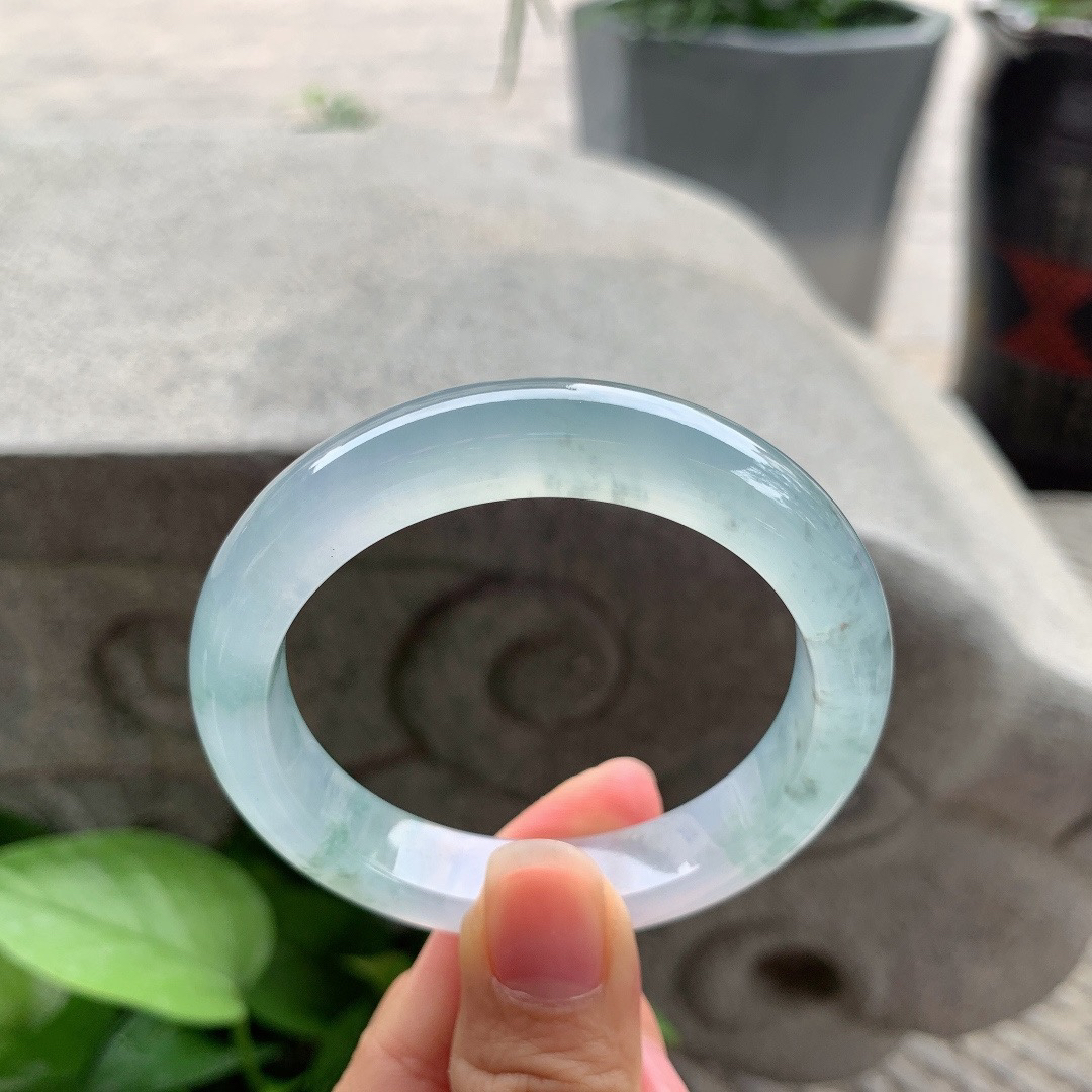 小圈口52-11.1-8.3 【高冰飘花正圈手镯】正圈52 53可戴