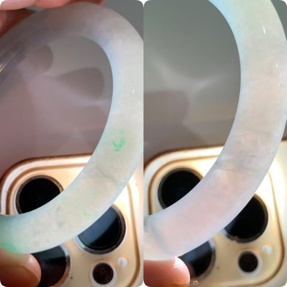 飘阳绿圆条手镯尺寸55.5*10.5*10 种质细腻，水润光泽，翠色鲜亮，灵动轻盈！