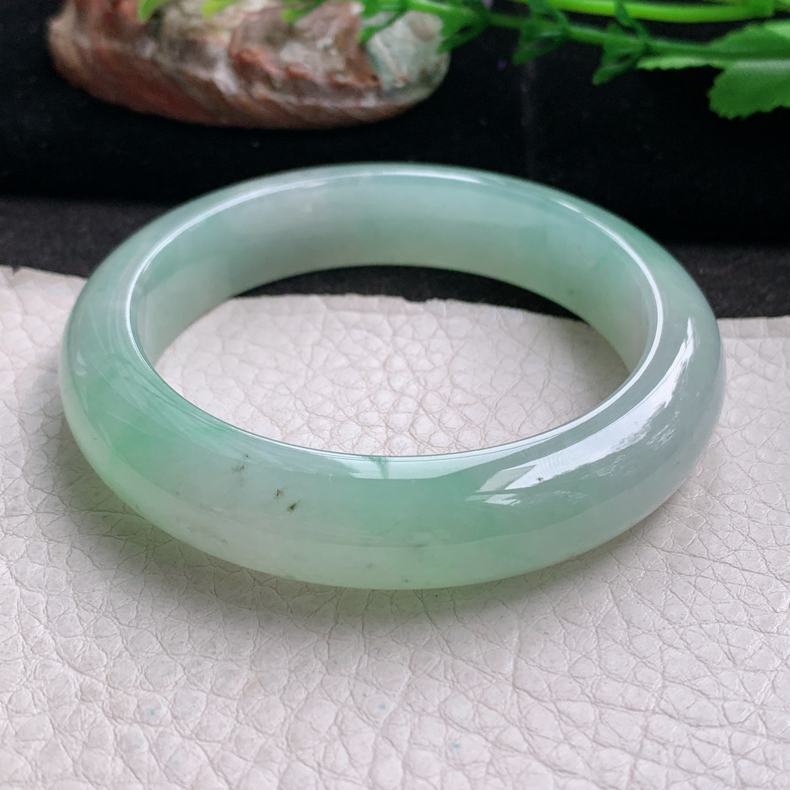 nr实拍53.5*12.6*8.5平安镯 天然缅甸翡翠a货手镯冰绿正圈玉镯子