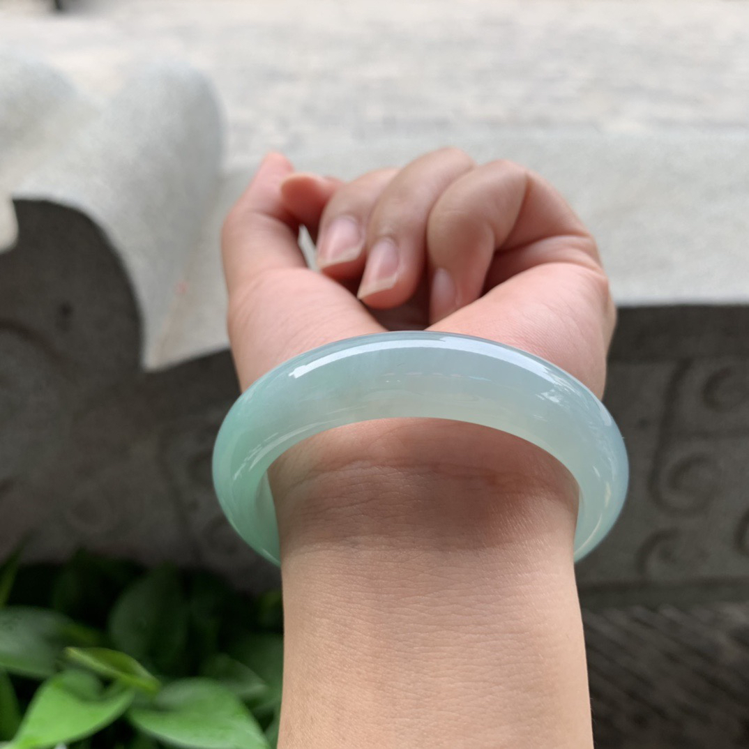 小圈口51.8-13.4-7.9 【冰果绿正圈手镯】正圈51 52可戴