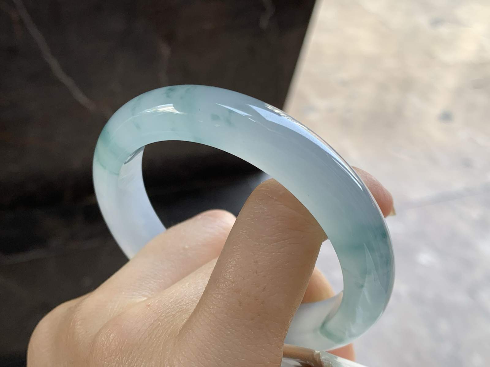 57.5-12.5-9冰种飘花手^_^冰味十足 飘花点缀