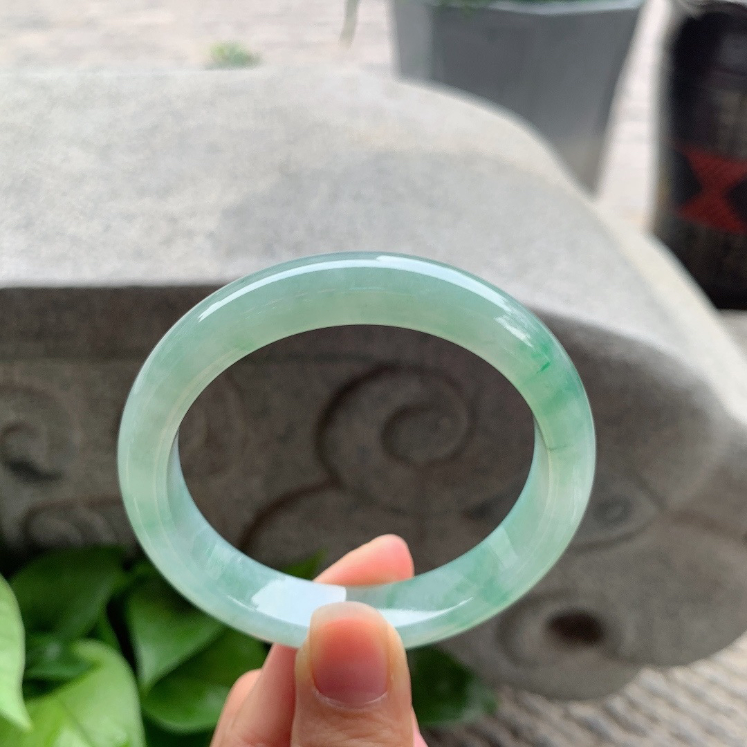 圈口 56.8-11.7-8.1【果绿正圈手镯】正圈56 57可戴