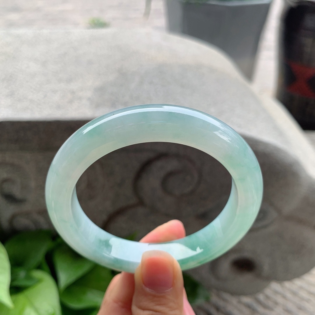 大圈口 58-12.6-9.5【冰飘绿正圈手镯】正圈58 59可戴