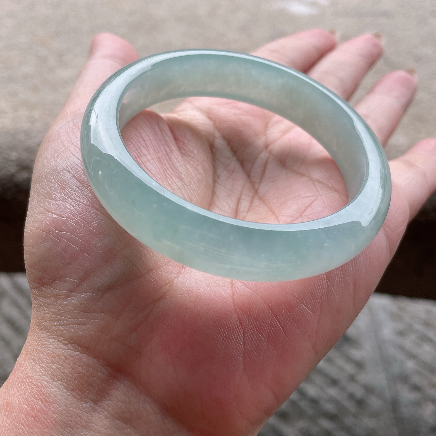 正圈54 55，圈口54-12.6-7.8，编码0423X3，冰种晴水，晶莹剔透，水润，种老，无裂