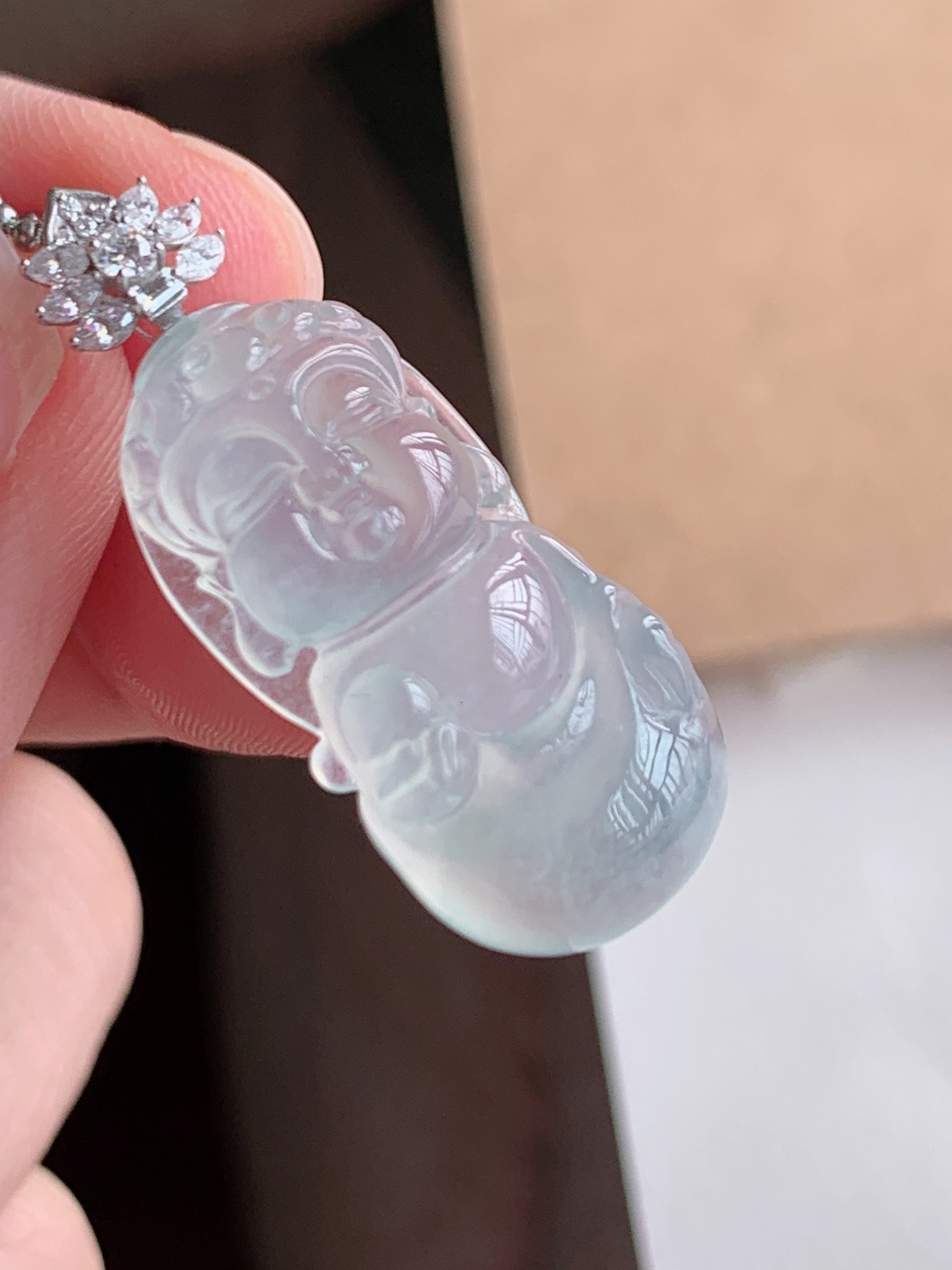 ️ 冰种宝宝佛吊坠，无裂通透水润，裸石25.8/12.3/7.9，自然光拍摄