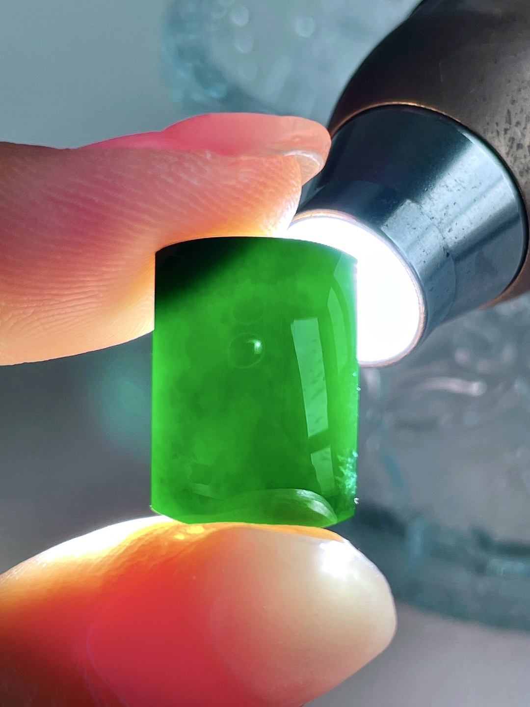 【墨翠】墨翠马鞍戒面，缅料 无裂 性比高，尺寸17-11.6-4.8，重量3克