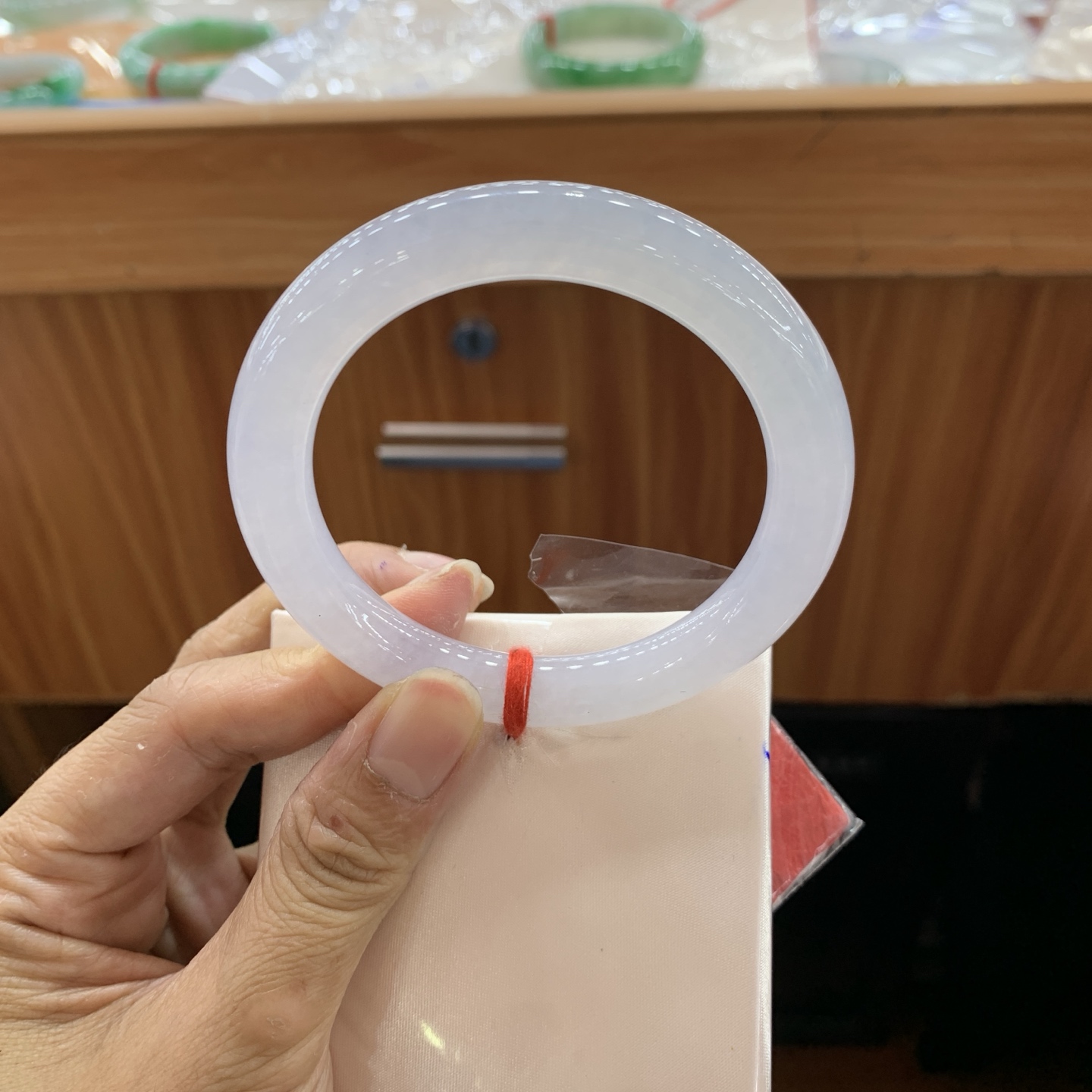 042237CK冰圆条翡翠手镯55.8-9.4-9.7