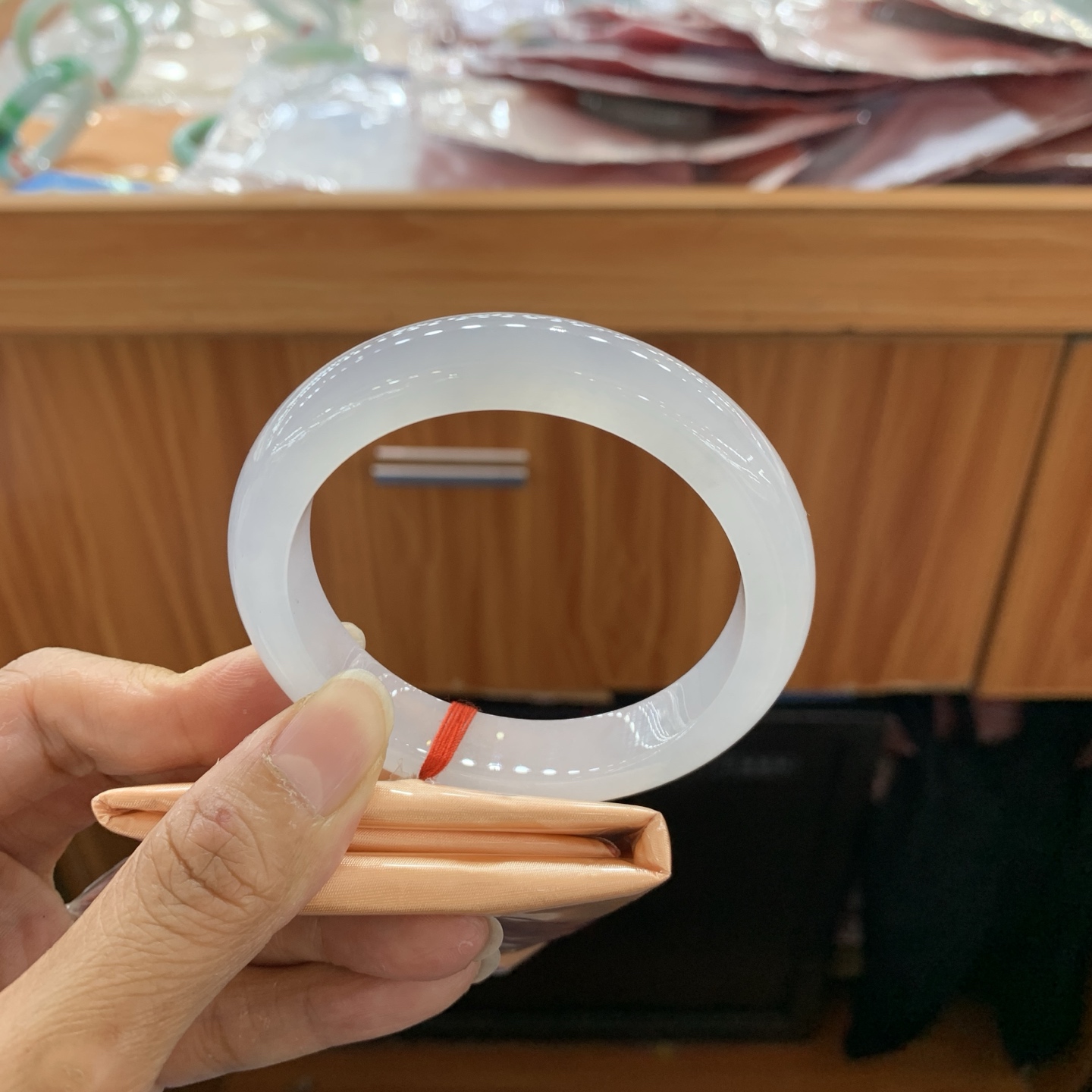 042227JM，冰种正圈翡翠手镯，57-12.3-9