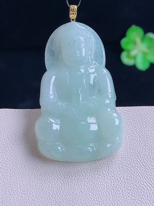 ，18k观音，无裂，尺寸42.3/23.3/4.5/编号15zy  22