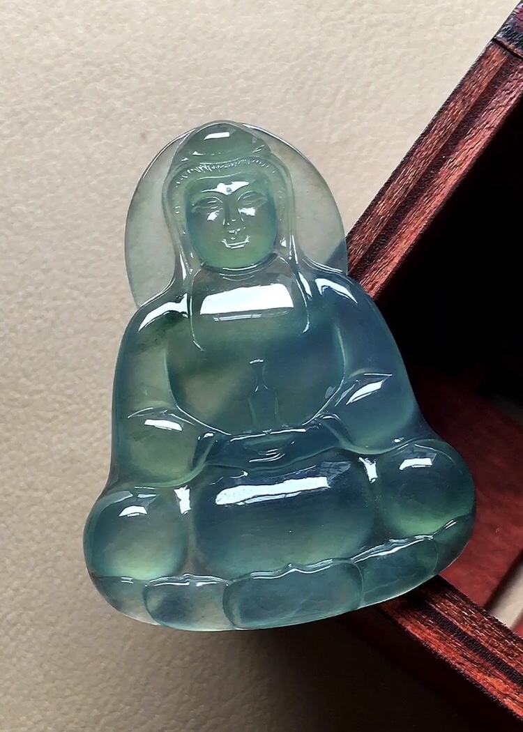 ️ 晴水观音 色泽清新漂亮，观音妙相慈悲为怀，尺寸36.3*27*4
