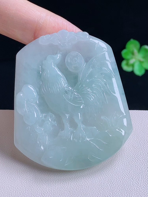 生肖鸡，无裂，尺寸52/44.7/5.0/编号15zy  22