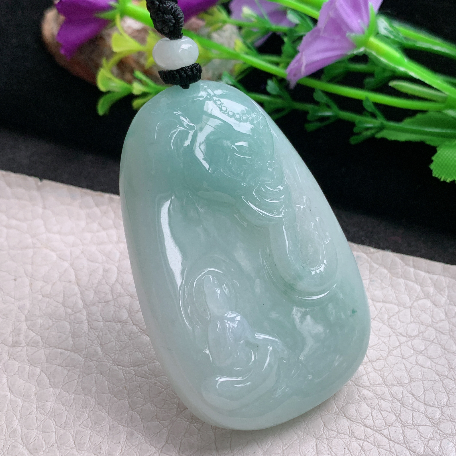 Mut实拍61*40*10.5缅甸翡翠普贤菩萨吊坠生肖守护神