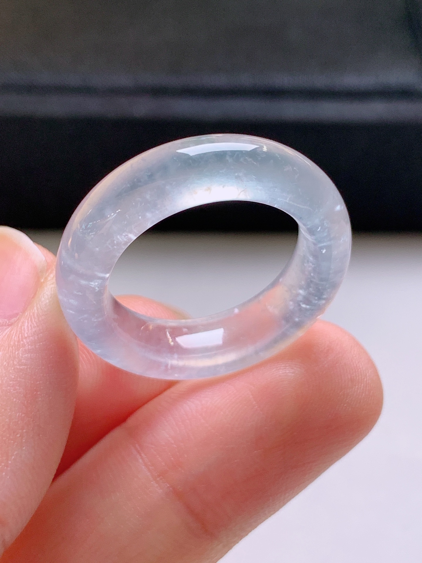 冰种指环，无裂通透细腻，裸石25.5/6.1/4.1，圈口15，08