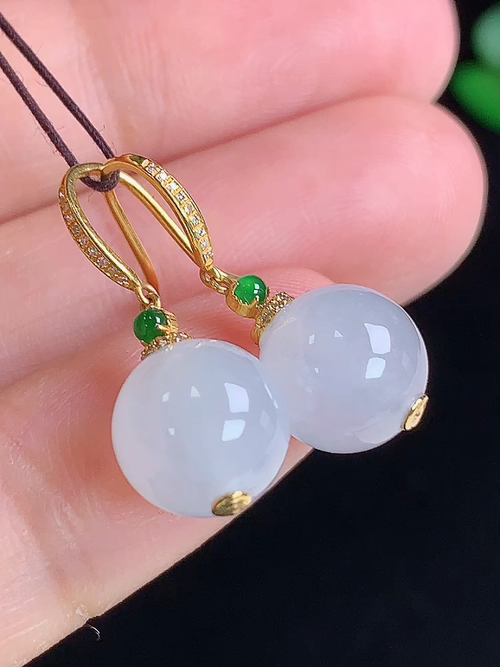 18k金镶冰耳坠，无裂，尺寸9，№:y2313  21