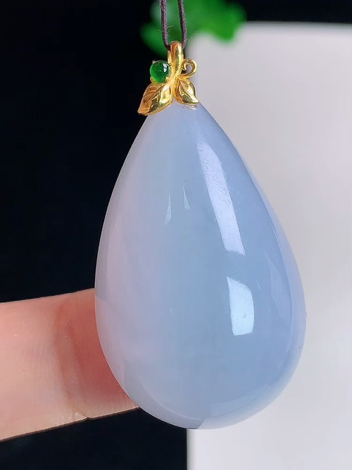 18k金镶淡紫水滴，无裂，尺寸35.2/21/12.8，№:y2390 21