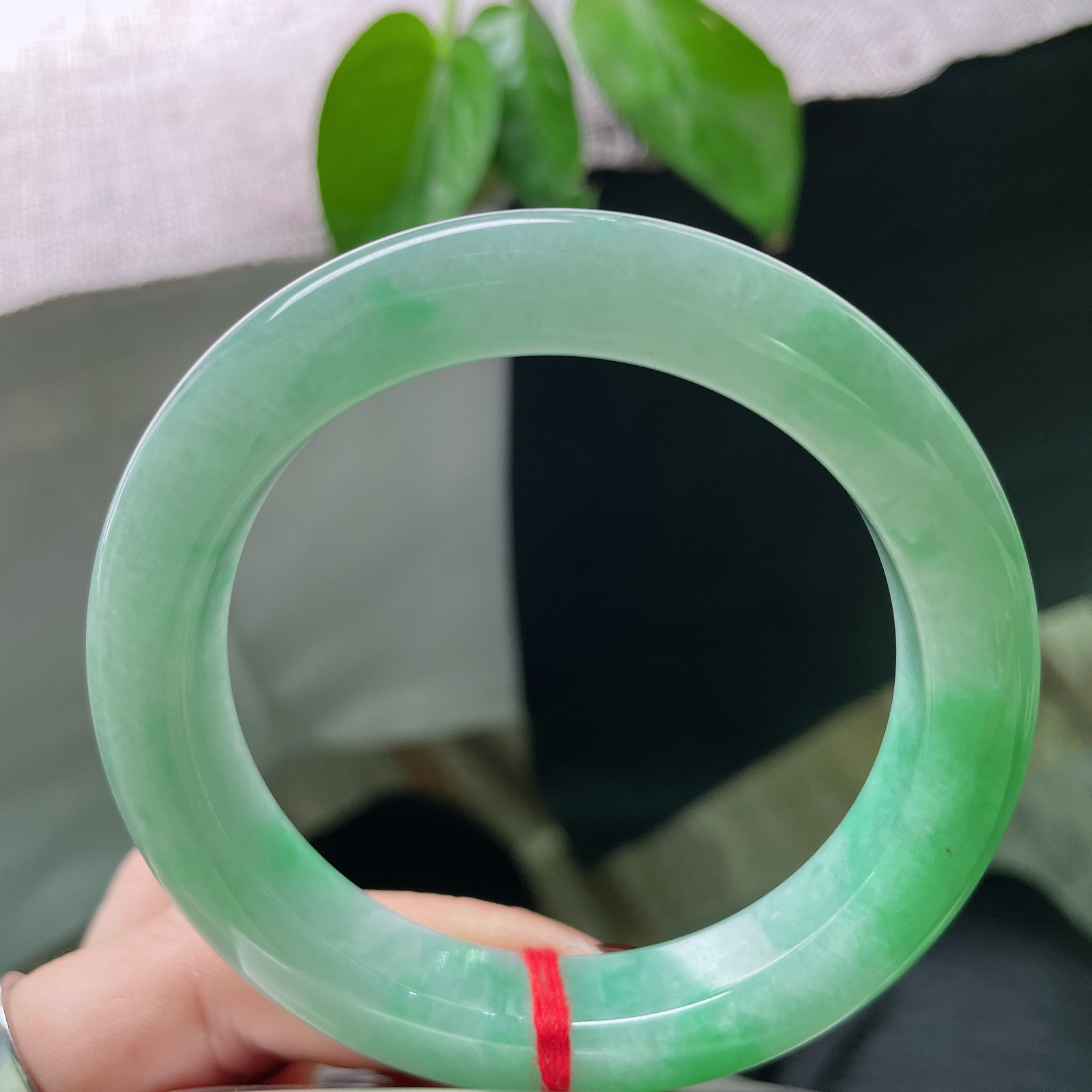 57.7/11.9/9.9绿底正圈，颜色艳丽，千娇百媚，水头好，种老，一点皮纹，ss50907a..