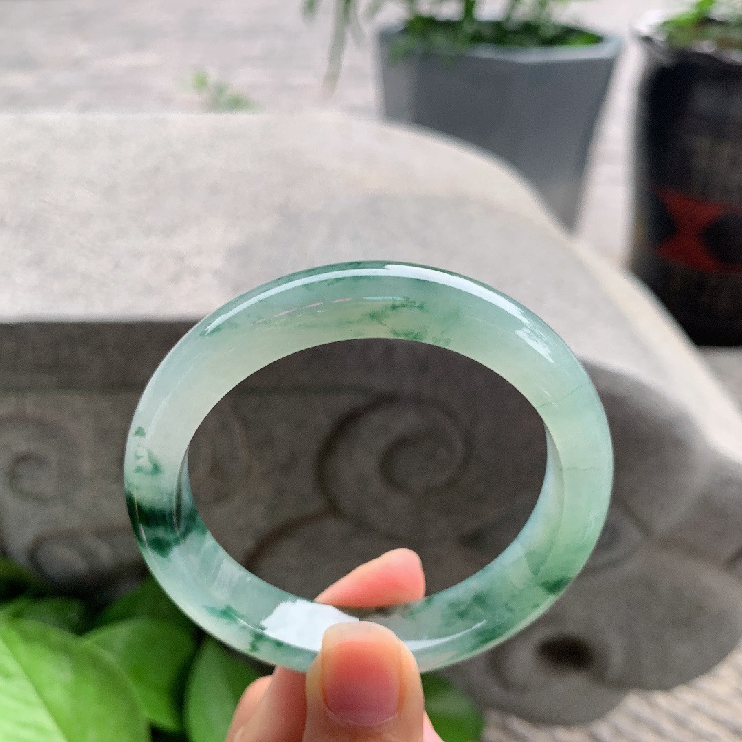 圈口57.5-12.4-8.6 【冰飘花正圈手镯】正圈57 58可戴