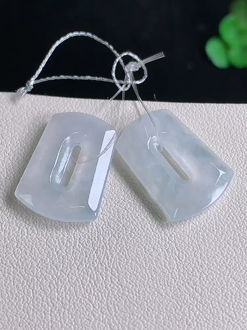  冰耳坠，无裂，尺寸19/13.6/2.6，№;y2318 20