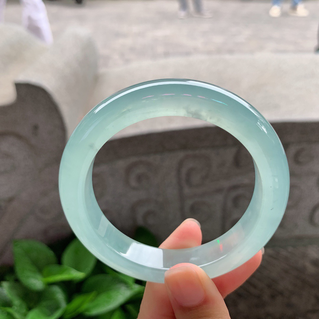 圈口  57-12.4-9.7【高冰蓝水正圈手镯】正圈57 58可戴