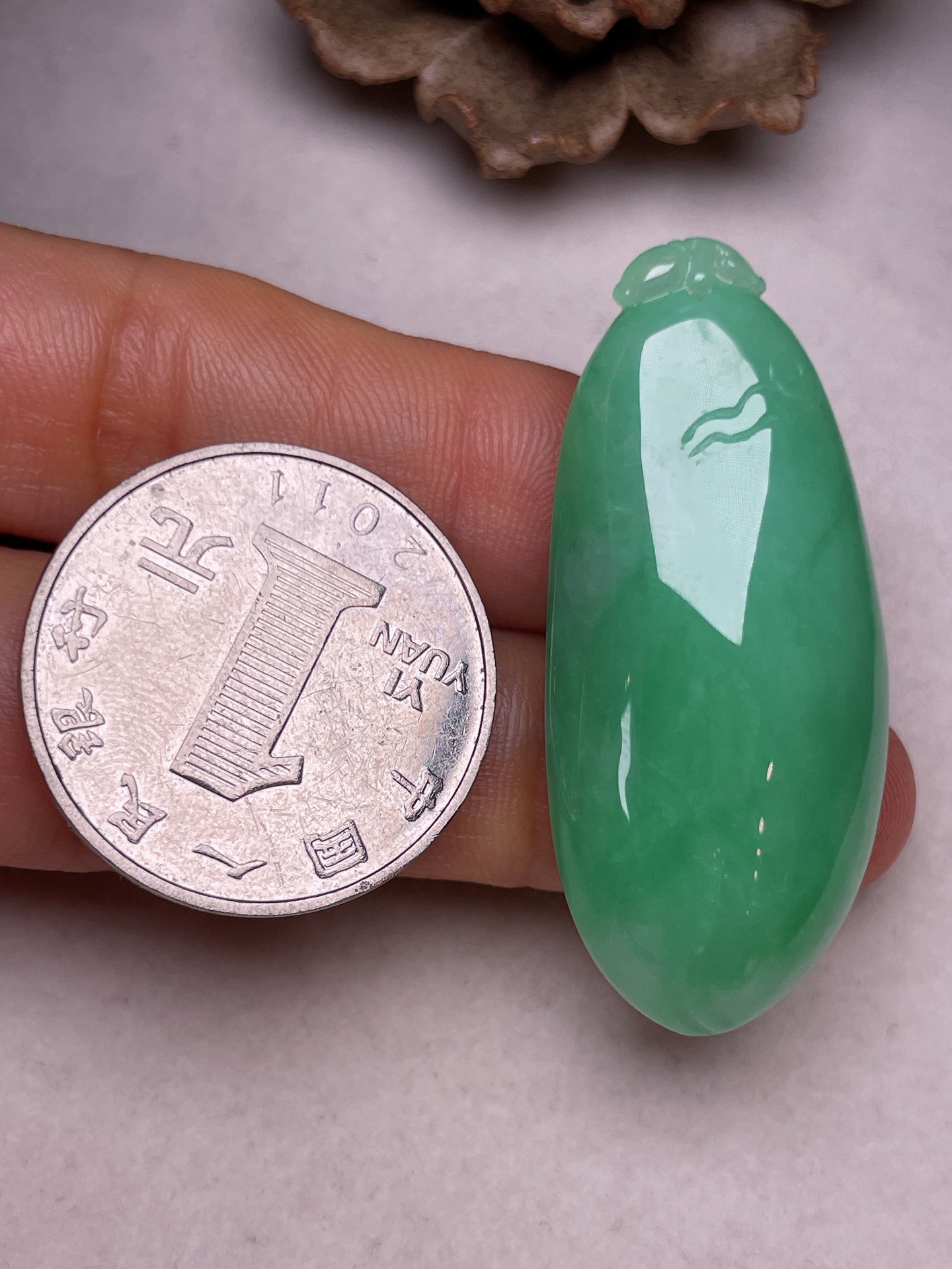 ️ 福瓜，冰糯种满色，无裂，尺寸42.5/18.5/11.6