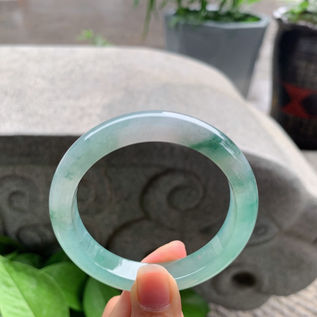 大圈口59.2-11.9-9.2 【冰晴飘花正圈手镯】正圈59 60可戴