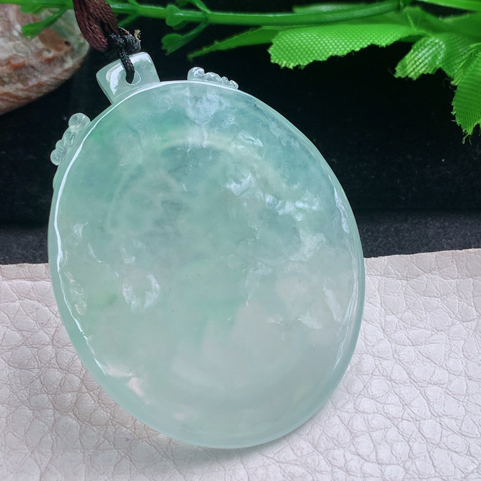 bg实拍50.8*41*5.3缅甸翡翠精雕冰绿立体马 生肖马玉吊坠 玉挂件