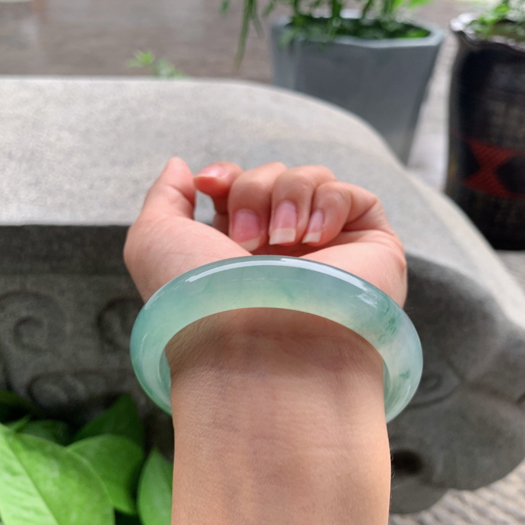 大圈口59.2-11.9-9.2 【冰晴飘花正圈手镯】正圈59 60可戴