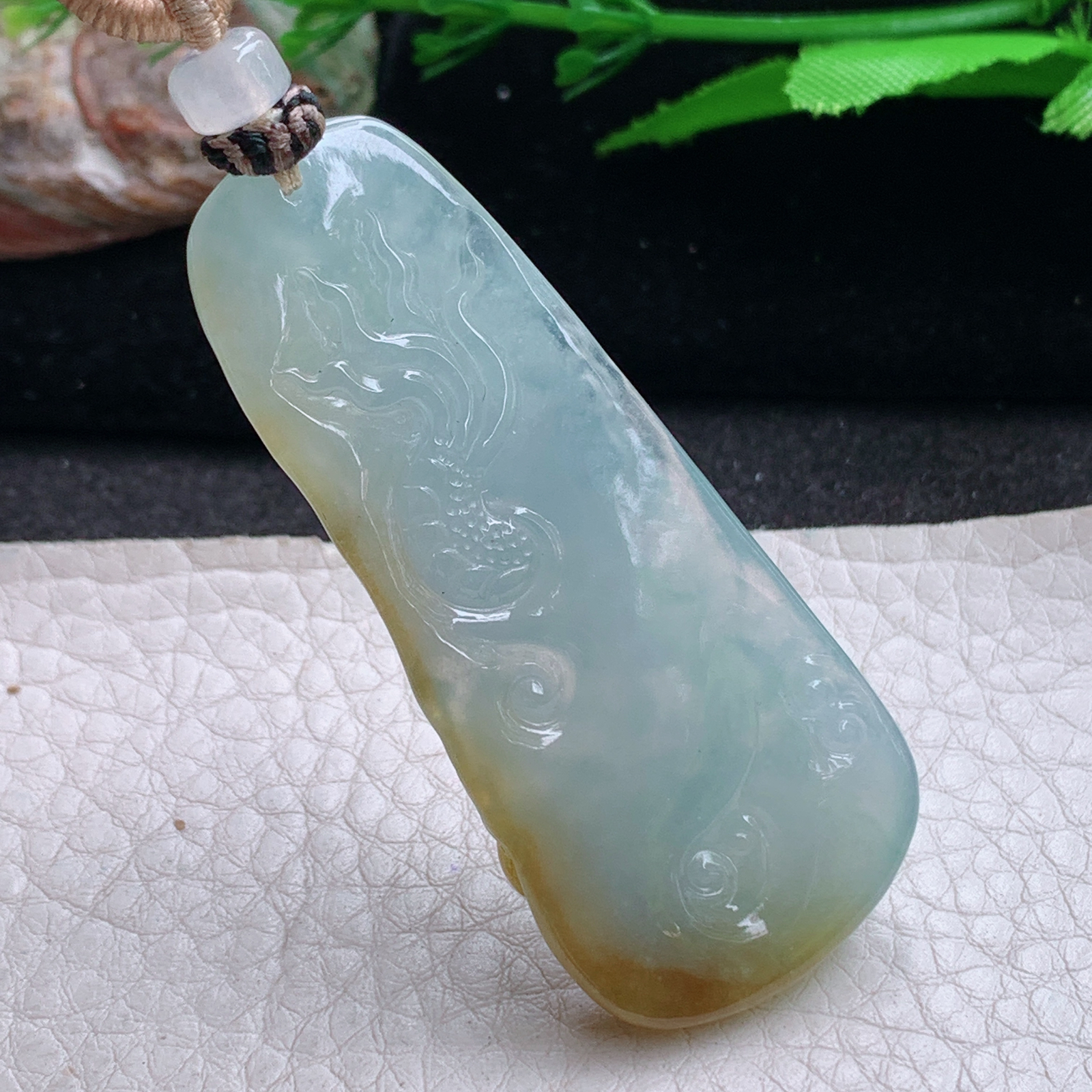 yl实拍57.5*25*6缅甸翡翠冰双彩霸气龙牌  龙行天下玉吊坠 玉挂件