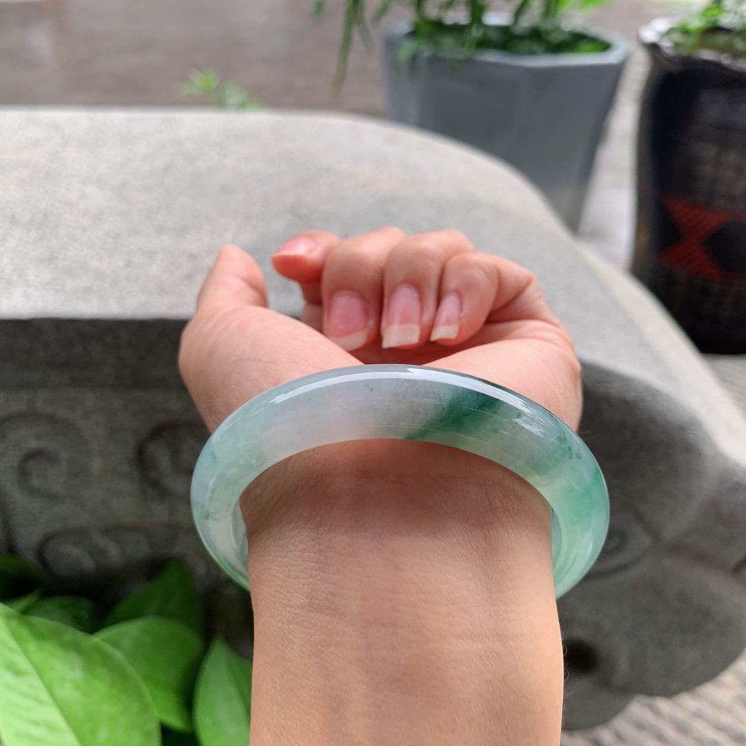 大圈口59.2-11.9-9.2 【冰晴飘花正圈手镯】正圈59 60可戴