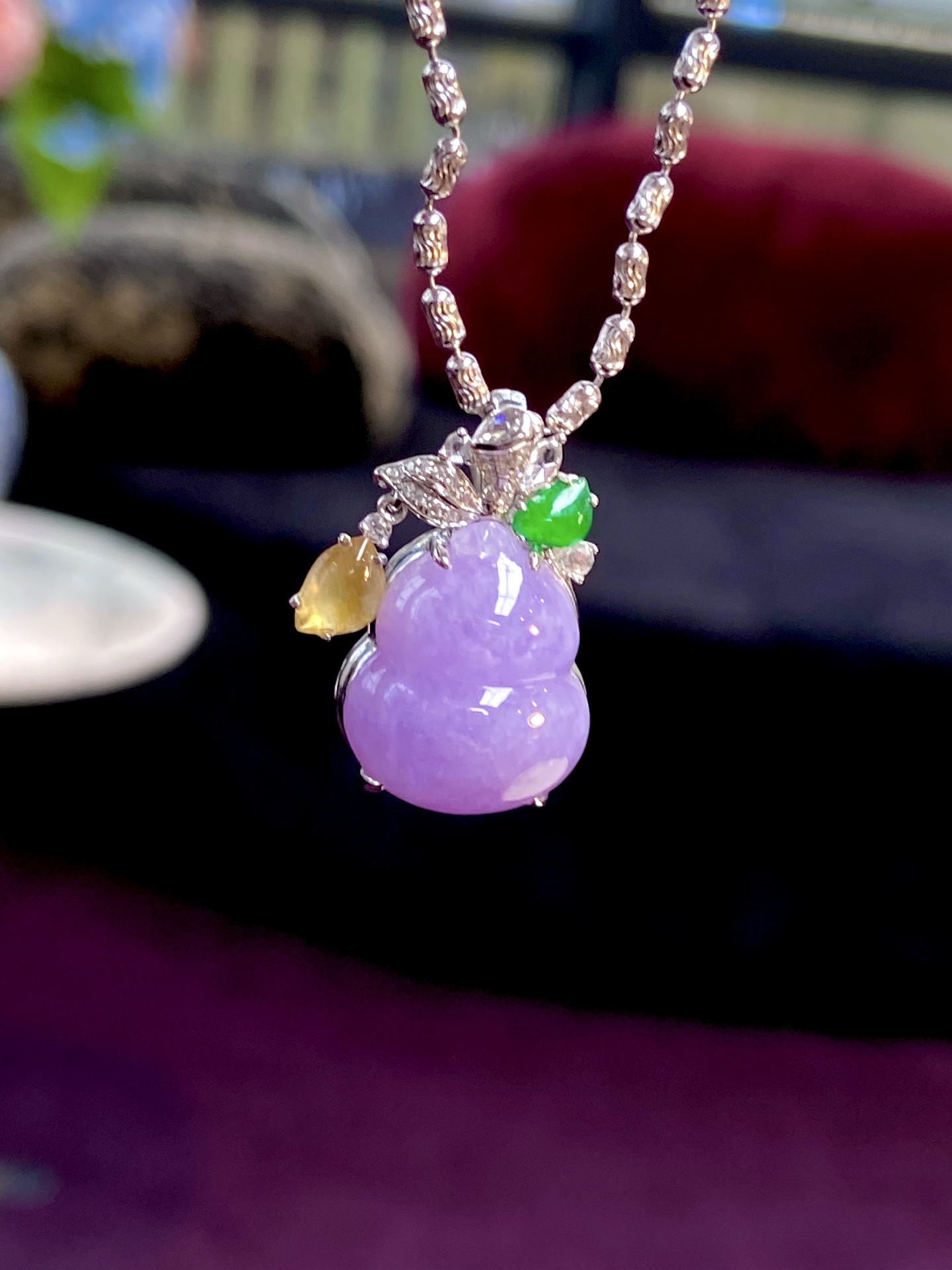 ️冰紫葫芦吊坠，紫气绕福禄 绿意点灵葫，形体饱满，常戴于身 福禄相随，佩戴上身是从容与雅致：25/