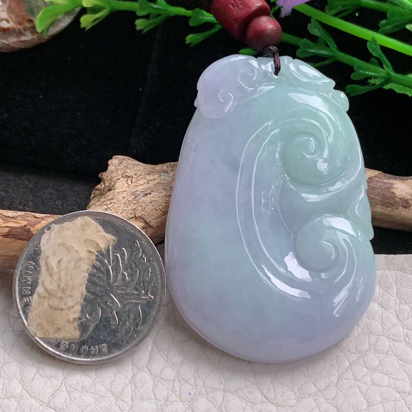 Mut实拍59.5*40*6.3缅甸翡翠平安无事牌吊坠方牌素面玉坠男款四六牌