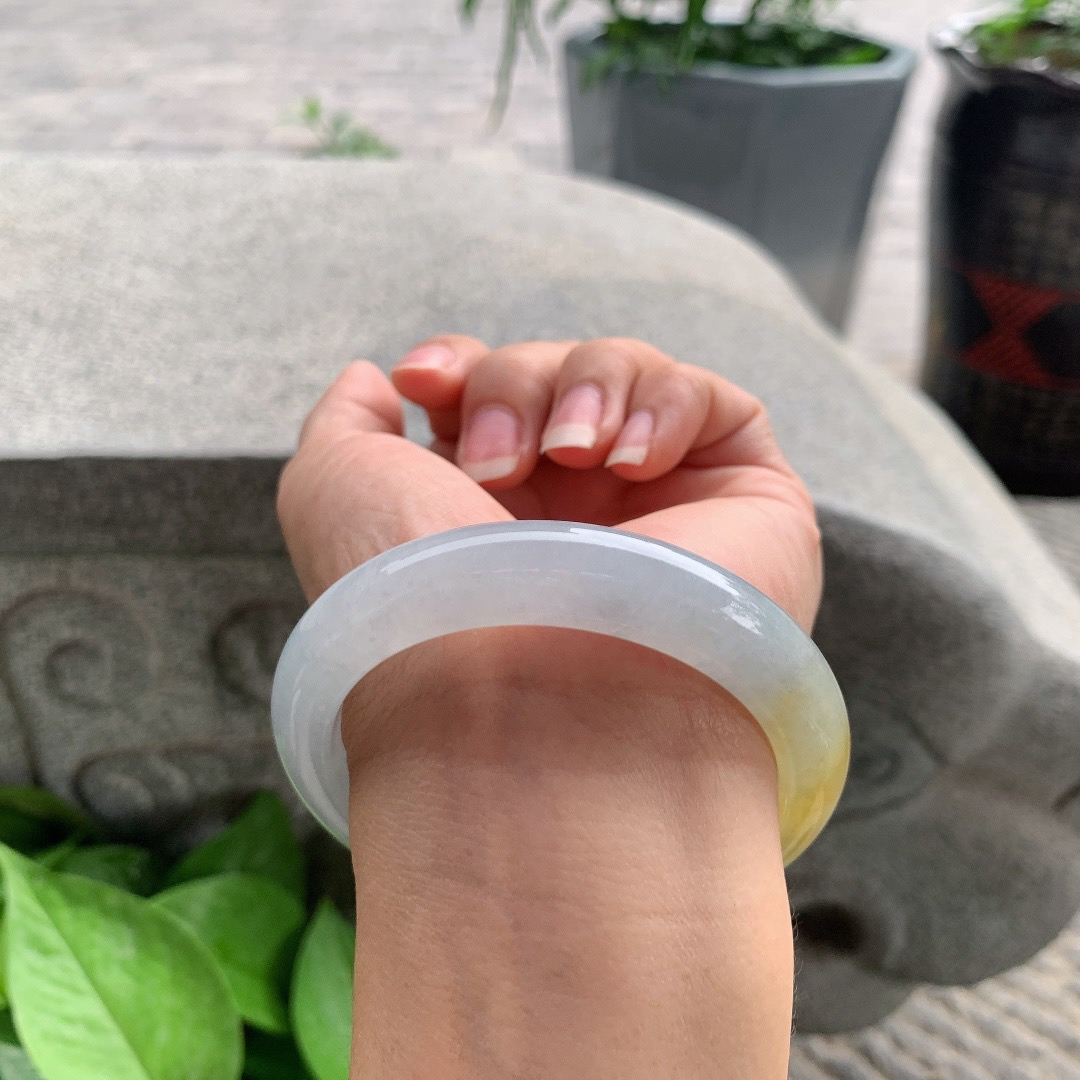 圈口 56.2-12.2-9.1【冰黄翡正圈手镯】正圈56 57可戴