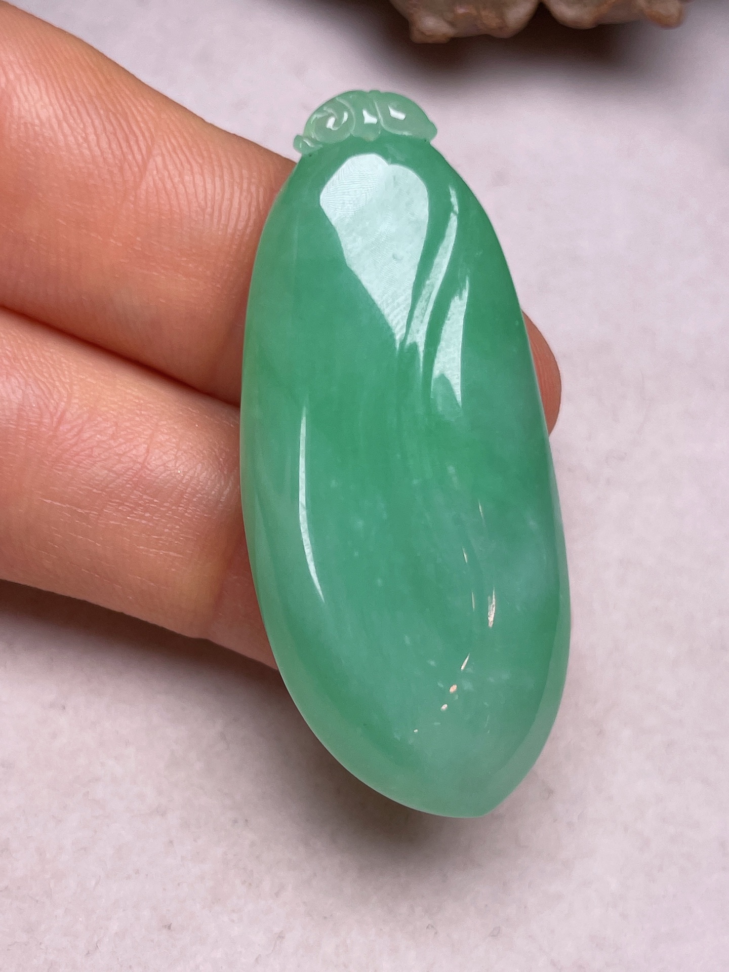 ️ 福瓜，冰糯种满色，无裂，尺寸42.5/18.5/11.6